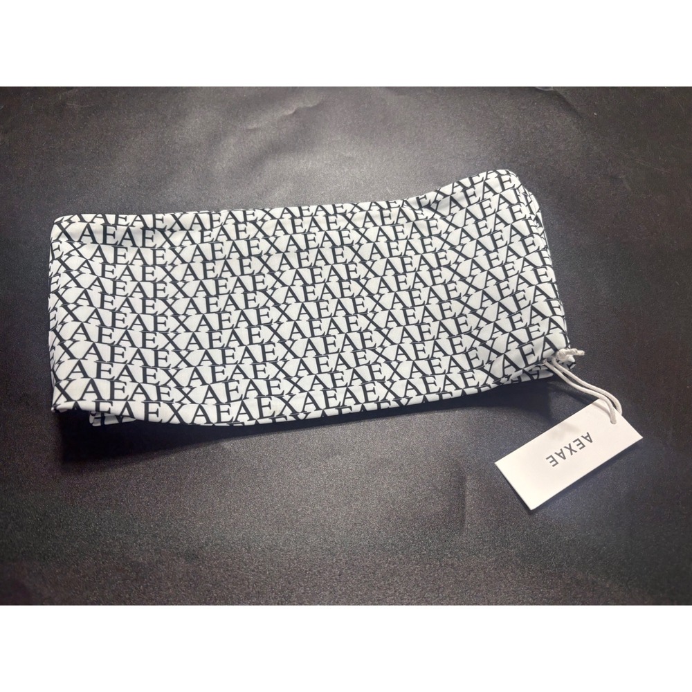Aexae Monogram Bandeau Top Black White Logo Print Swimwear Aexae05 Small NEW